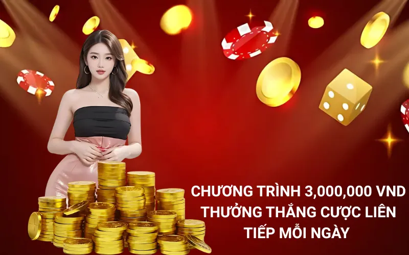 chương trình 3,000,000 VND Thưởng Thắng Cược Liên Tiếp Mỗi Ngày